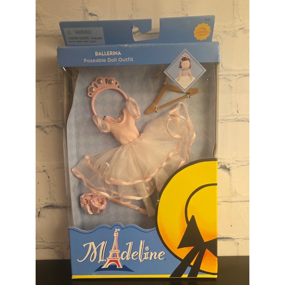 Learning Curve Madeline Ballerina Poseable Doll Outfit Pink Tutu Tiara 84210 NIB